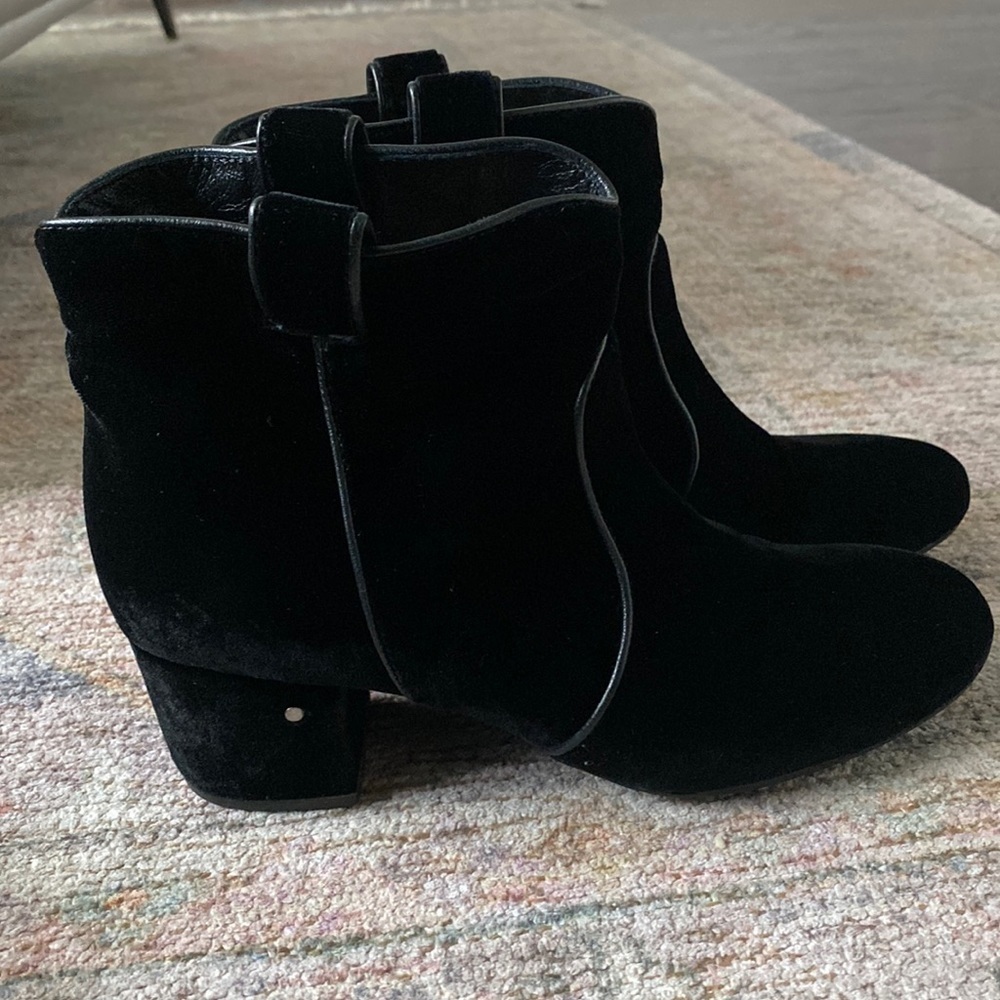 Laurence Dacade Belen Velvet Western Ankle Booties Size 38 - Picture 2 of 11